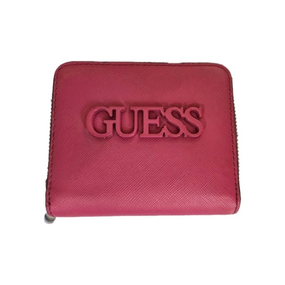 Guess  Womens Hot Pink Zip Around Wallet  4.5"X 4" - Picture 1 of 5